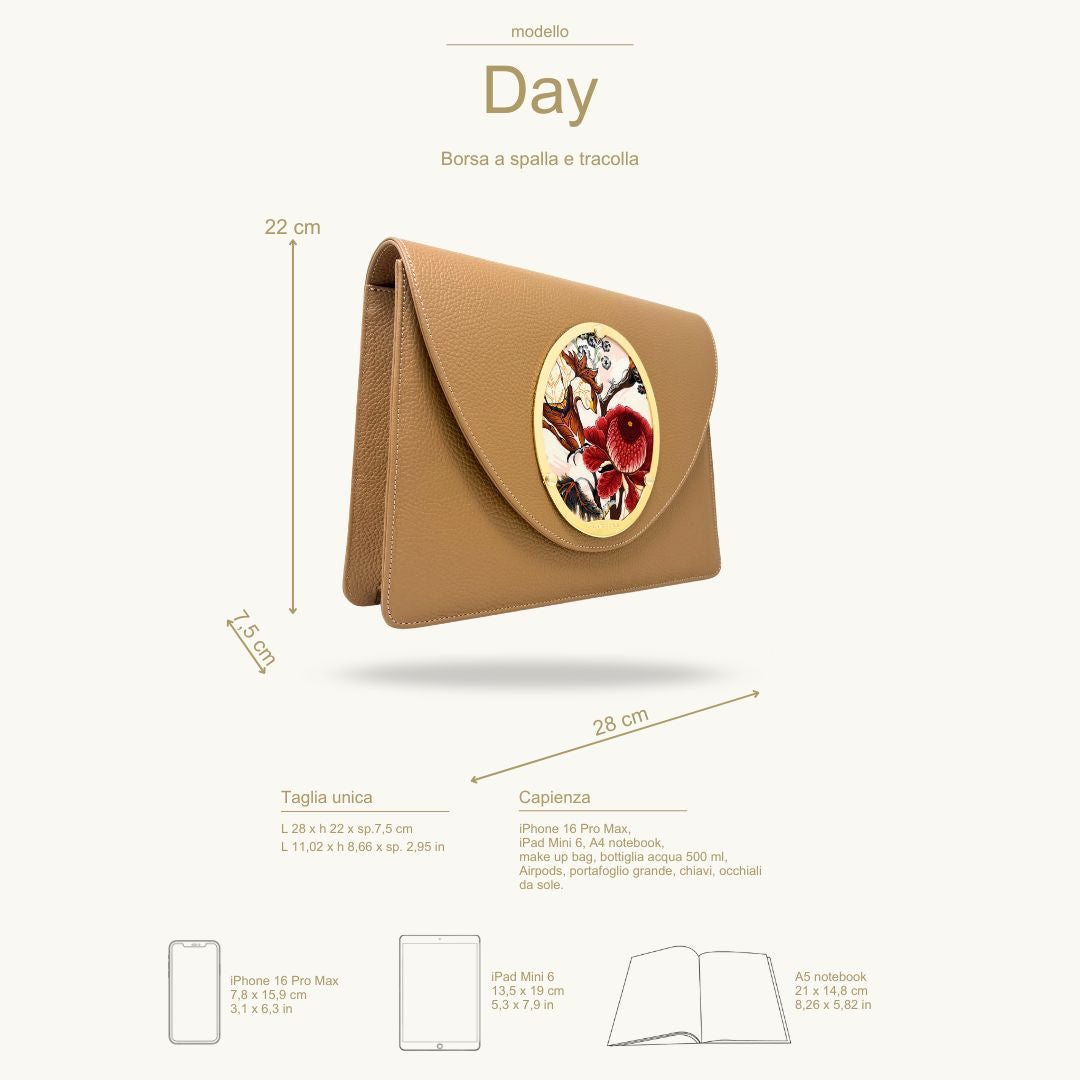 Gamberini Bag | Borse artigianali personalizzabili | Borsa Day con 3 Cameo | Tessuti alta moda
