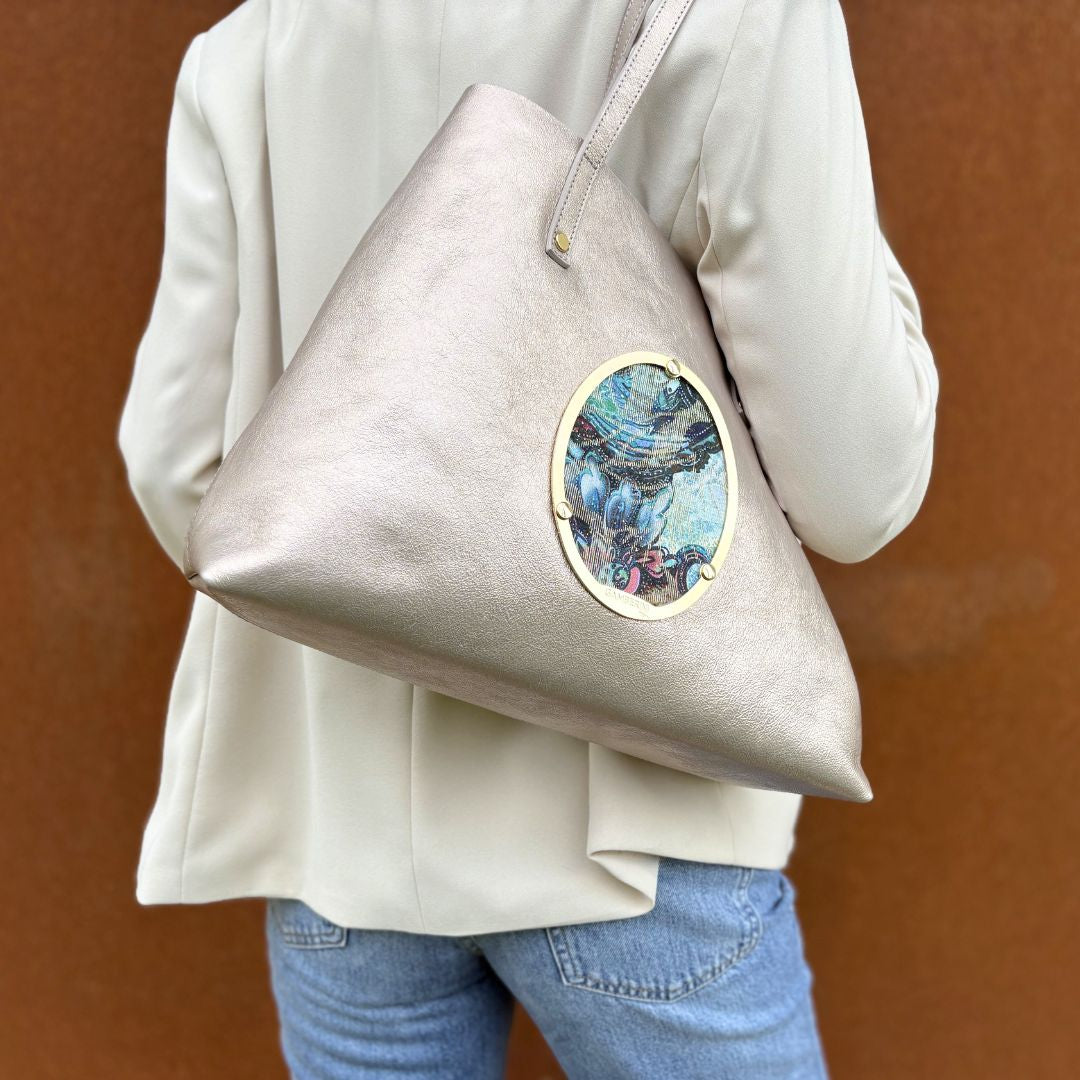 Borsa artigianale in pelle personalizzabile - LITTLE SHOPPER LAMINATA