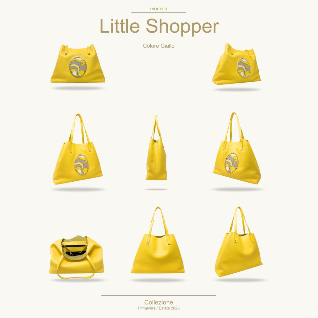 Borsa artigianale in pelle personalizzabile - LITTLE SHOPPER MIMOSA