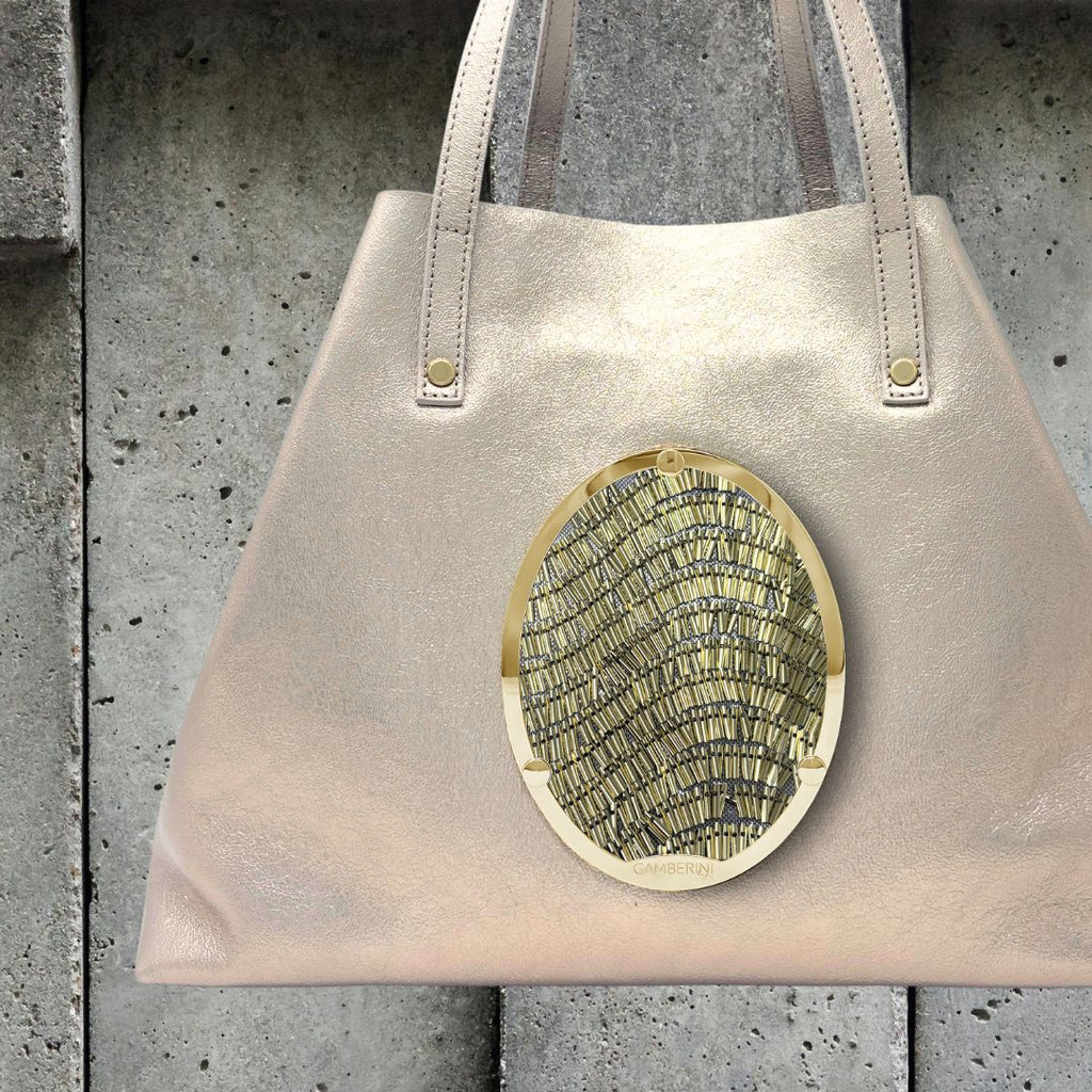 Gamberini Bag | Borse artigianali personalizzabili | Borsa Little Shopper con 3 Cameo | Tessuti alta moda