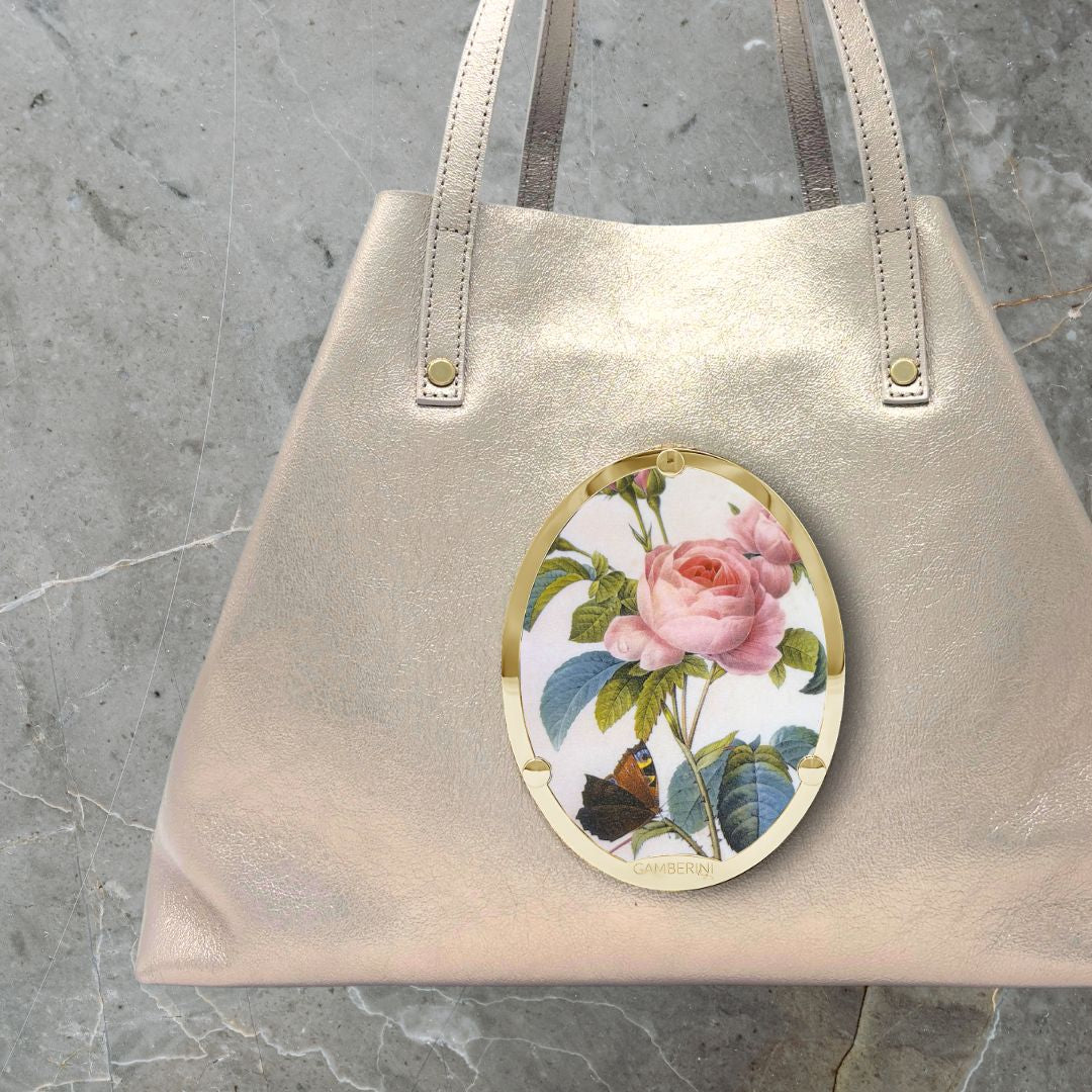 Gamberini Bag | Borse artigianali personalizzabili | Borsa Little Shopper con 3 Cameo | Tessuti alta moda