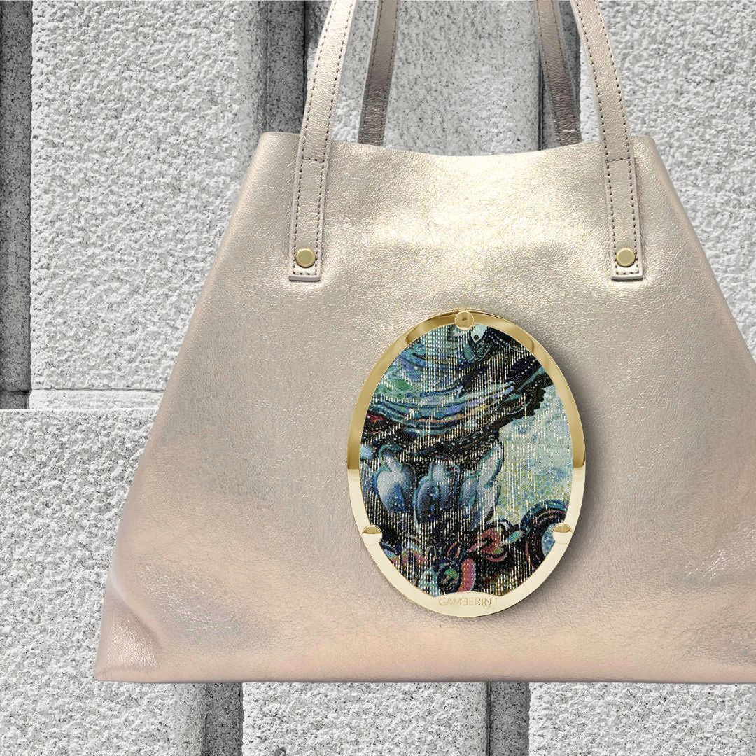 Gamberini Bag | Borse artigianali personalizzabili | Borsa Little Shopper con 3 Cameo | Tessuti alta moda