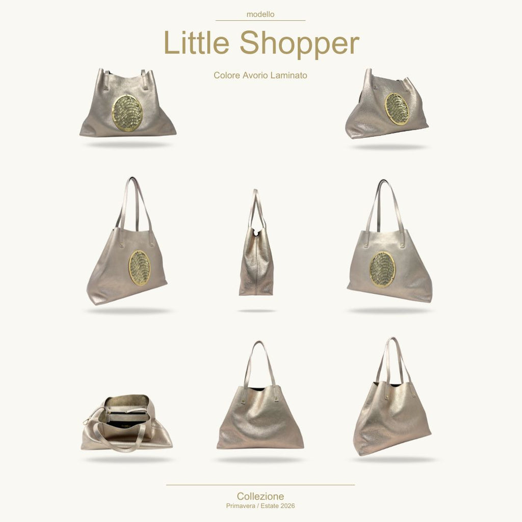 Gamberini Bag | Borse artigianali personalizzabili | Borsa Little Shopper con 3 Cameo | Tessuti alta moda