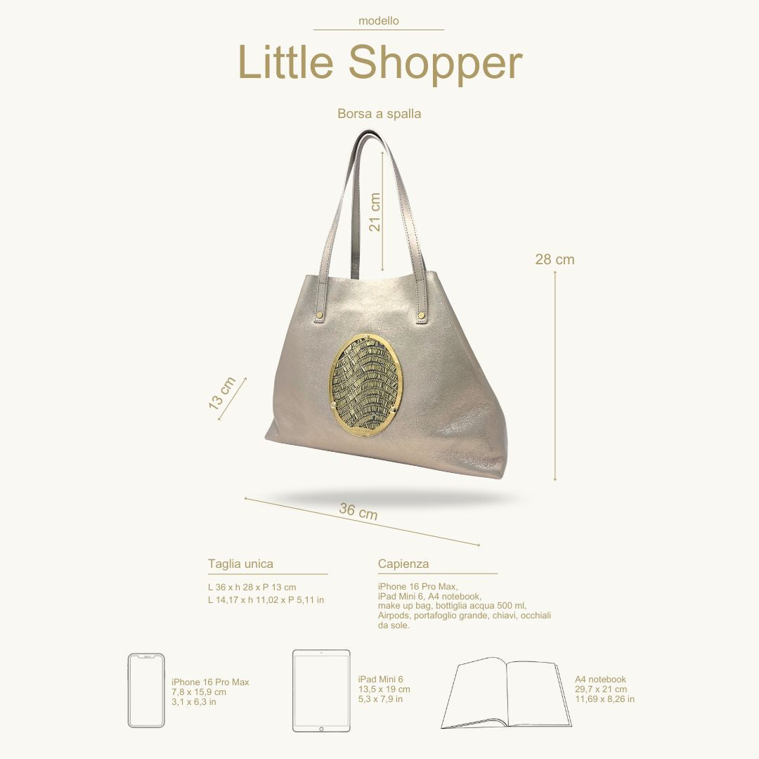 Gamberini Bag | Borse artigianali personalizzabili | Borsa Little Shopper con 3 Cameo | Tessuti alta moda