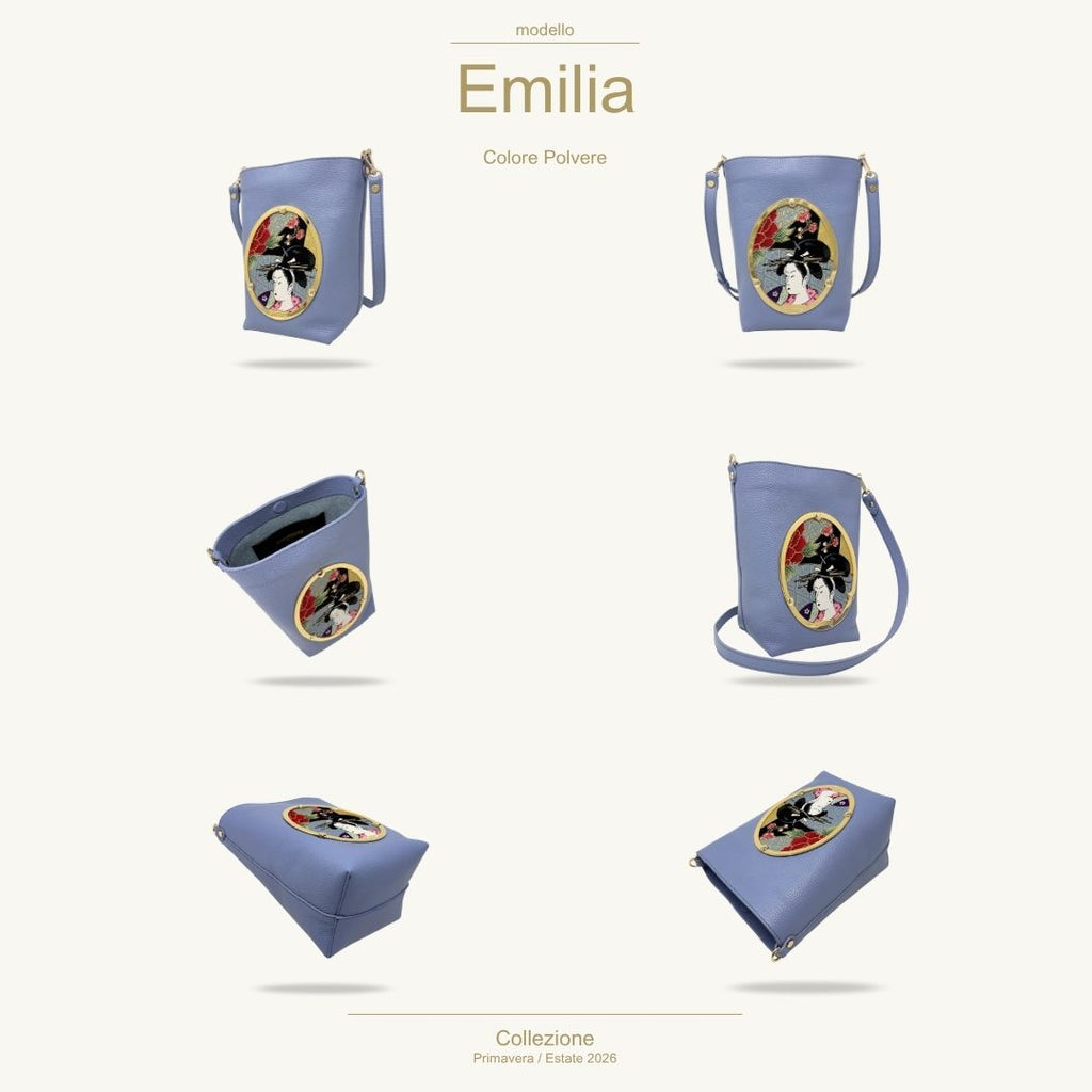Gamberini Bag | Borse artigianali personalizzabili | Borsa Emilia con 3 Cameo | Tessuti alta moda