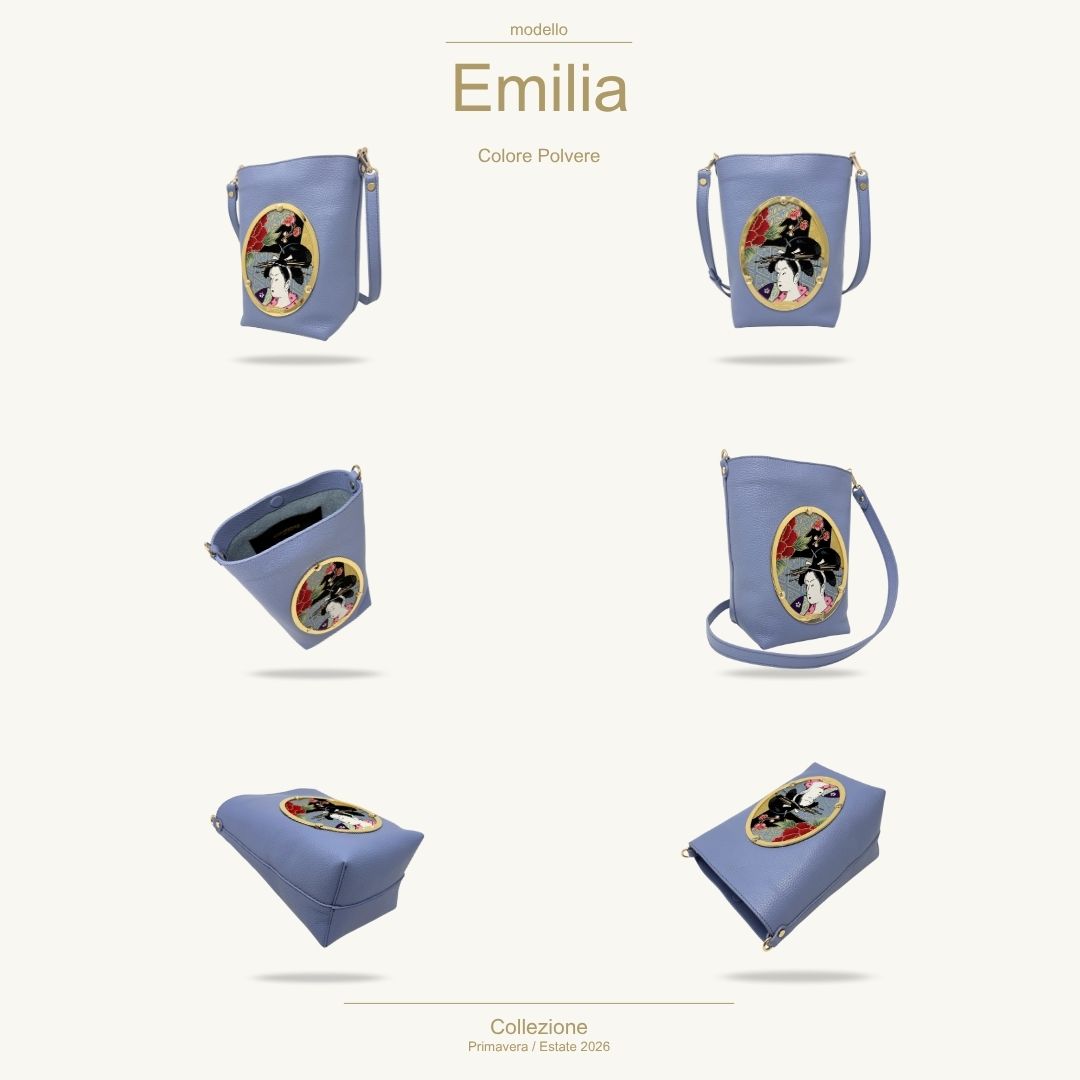 Gamberini Bag | Borse artigianali personalizzabili | Borsa Emilia con 3 Cameo | Tessuti alta moda