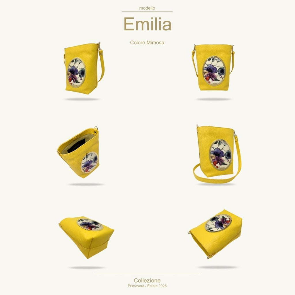 Gamberini Bag | Borse artigianali personalizzabili | Borsa Emilia con 3 Cameo | Tessuti alta moda