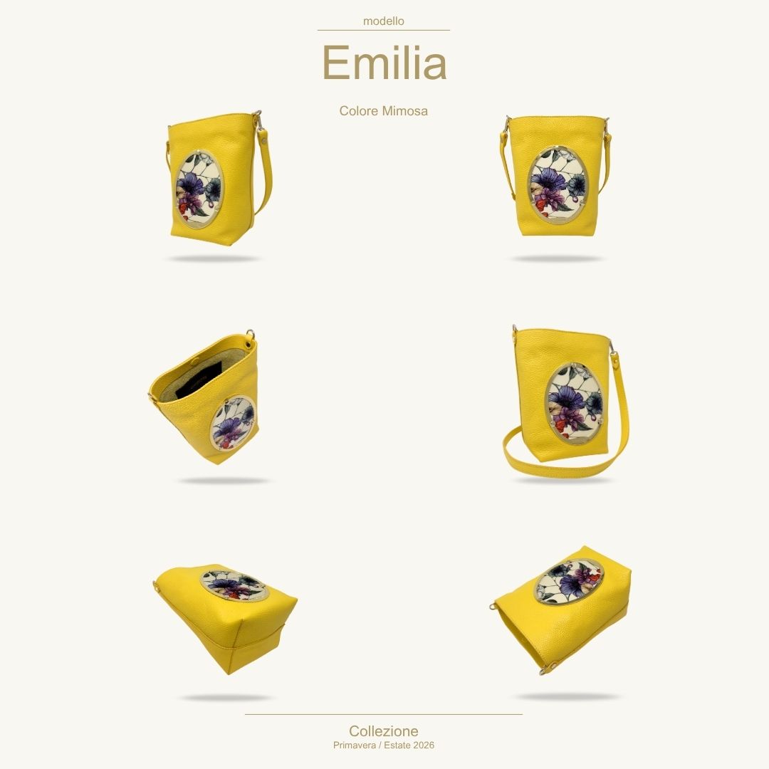 Gamberini Bag | Borse artigianali personalizzabili | Borsa Emilia con 3 Cameo | Tessuti alta moda