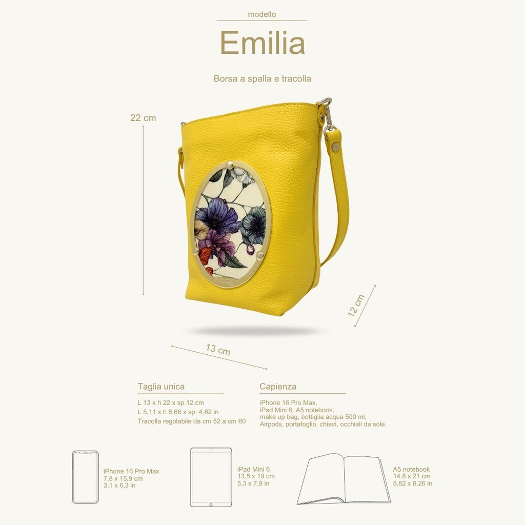 Gamberini Bag | Borse artigianali personalizzabili | Borsa Emilia con 3 Cameo | Tessuti alta moda