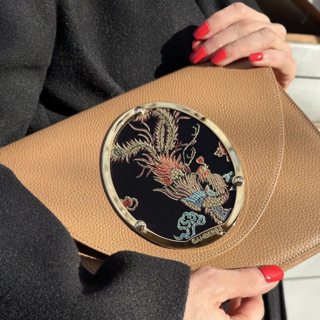 Gamberini Bag | Borse artigianali personalizzabili | Borsa Day con 3 Cameo | Tessuti alta moda