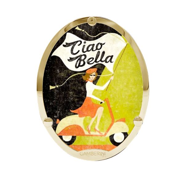 Cameo Print sulla borsa in pelle personalizzabile Gamberini Bag