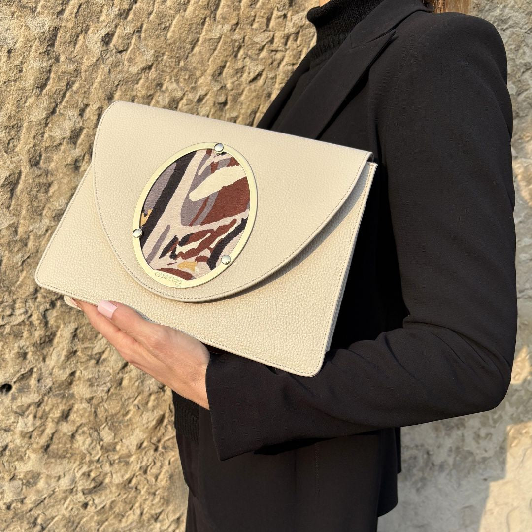 Gamberini Bag | Borse artigianali personalizzabili | Borsa Day con 3 Cameo | Tessuti alta moda
