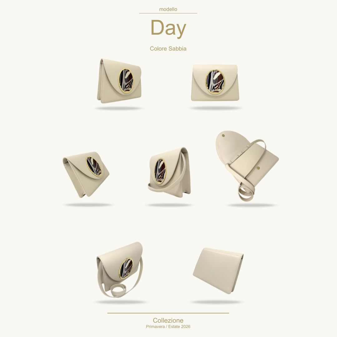 Borsa artigianale in pelle personalizzabile - DAY SABBIA