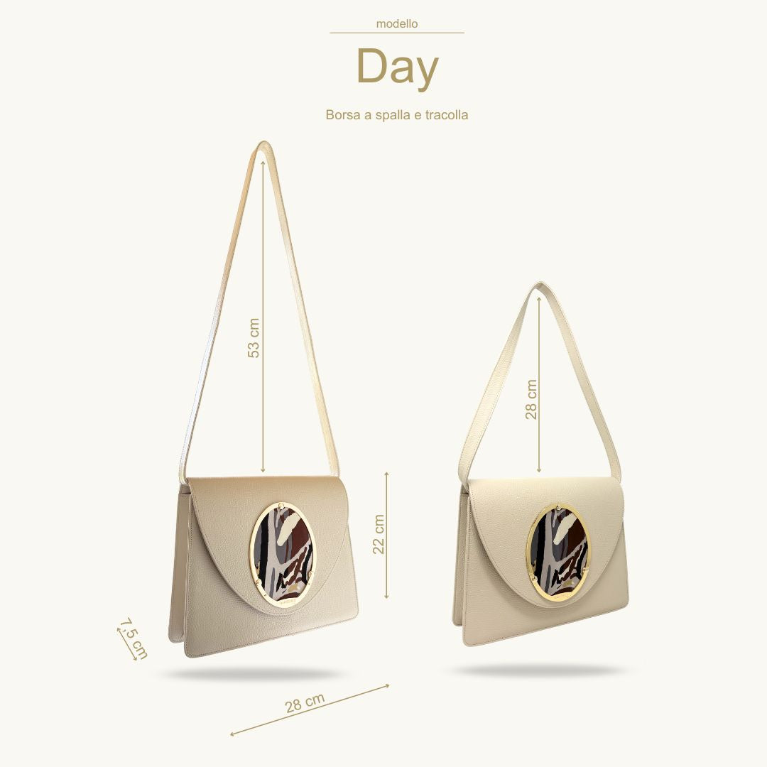 Gamberini Bag | Borse artigianali personalizzabili | Borsa Day con 3 Cameo | Tessuti alta moda