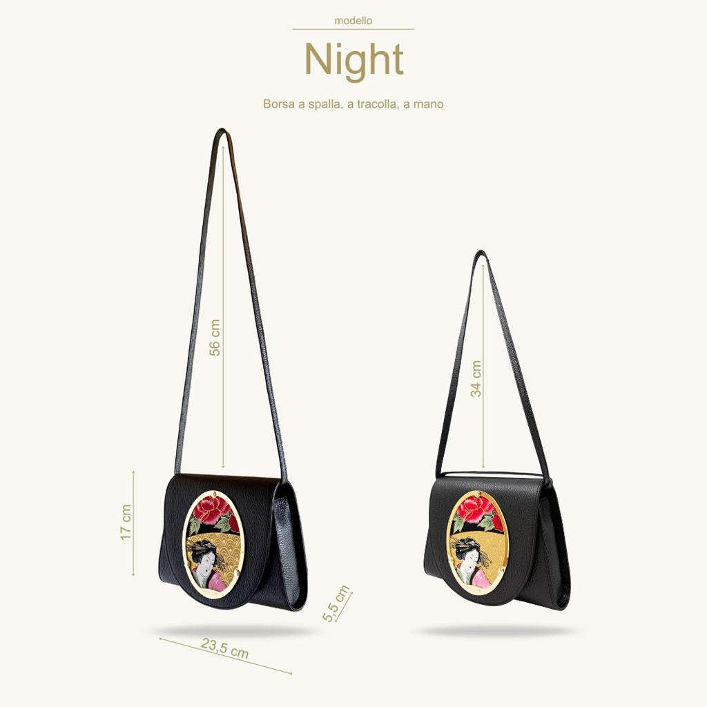Borsa artigianale in pelle personalizzabile - NIGHT NERA