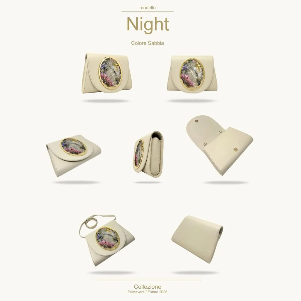 Gamberini Bag | Borse artigianali personalizzabili | Borsa Night con 3 Cameo | Tessuti alta moda