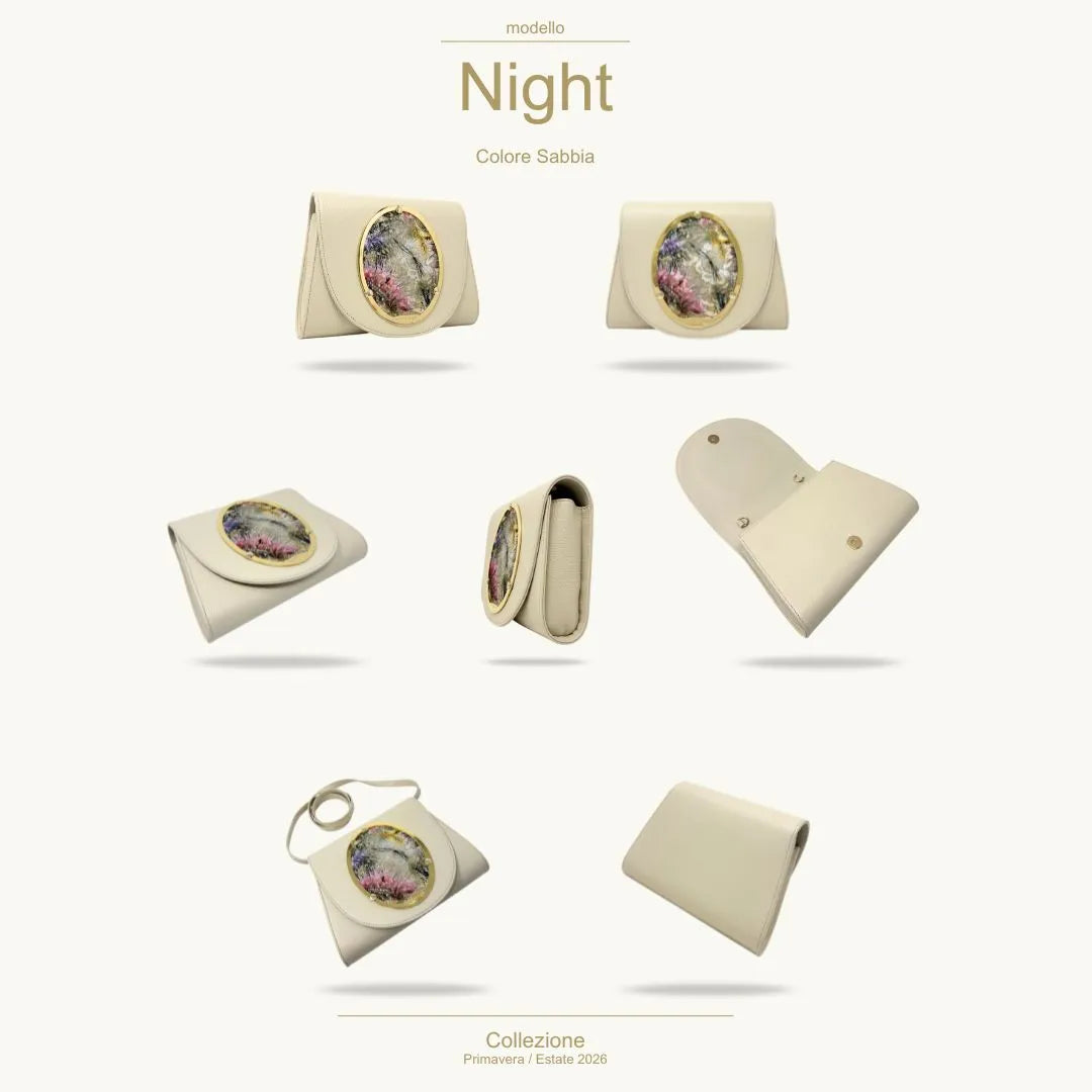 Gamberini Bag | Borse artigianali personalizzabili | Borsa Night con 3 Cameo | Tessuti alta moda
