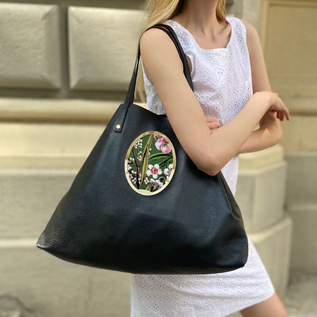Gamberini Bag | Borse artigianali personalizzabili | Borsa Shopper con 3 Cameo | Tessuti alta moda