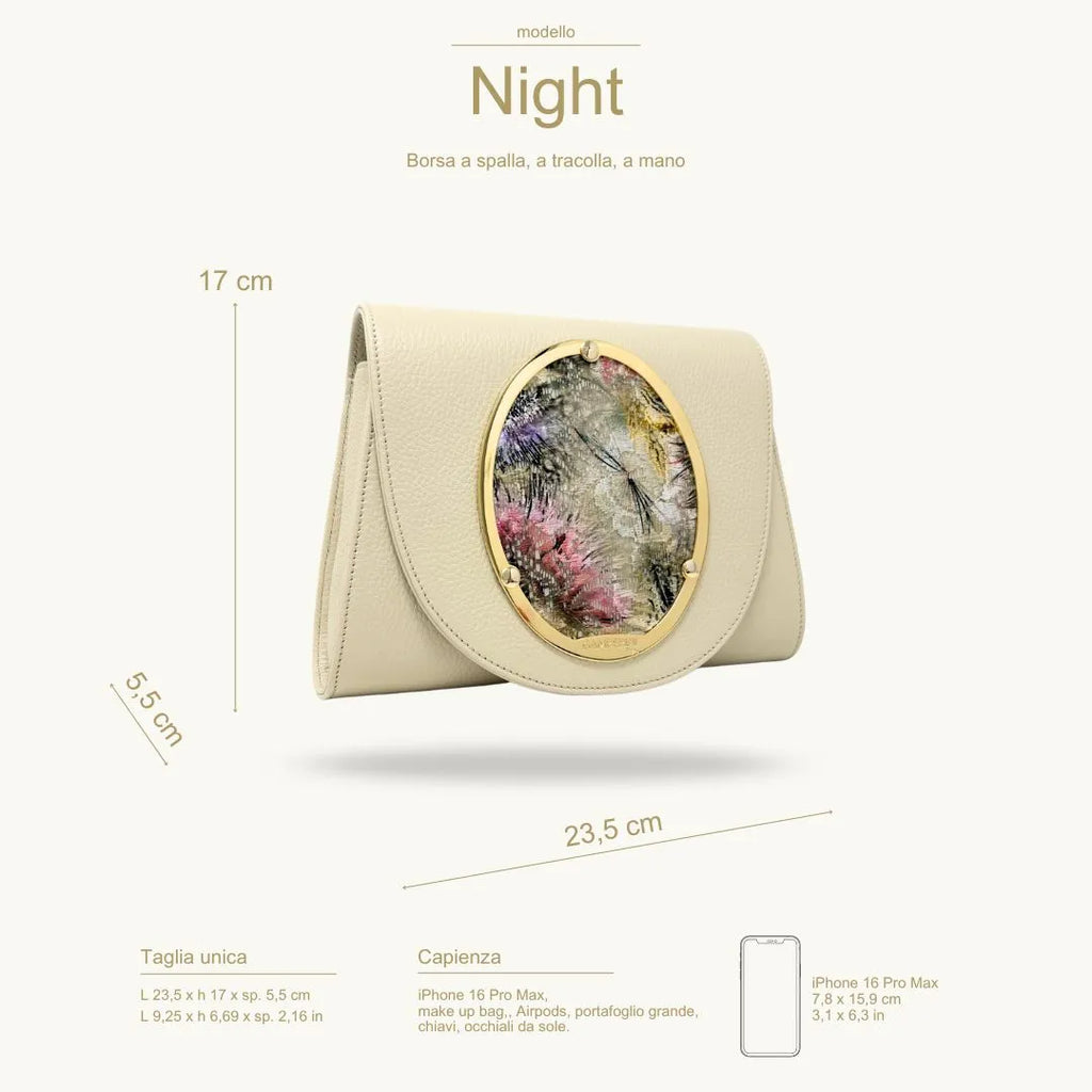 Gamberini Bag | Borse artigianali personalizzabili | Borsa Night con 3 Cameo | Tessuti alta moda