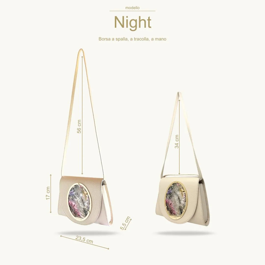 Gamberini Bag | Borse artigianali personalizzabili | Borsa Night con 3 Cameo | Tessuti alta moda