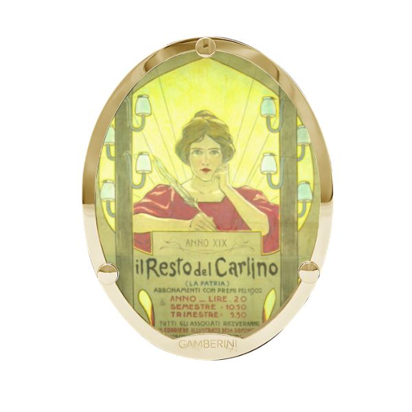 Cameo Print sulla borsa in pelle personalizzabile Gamberini Bag
