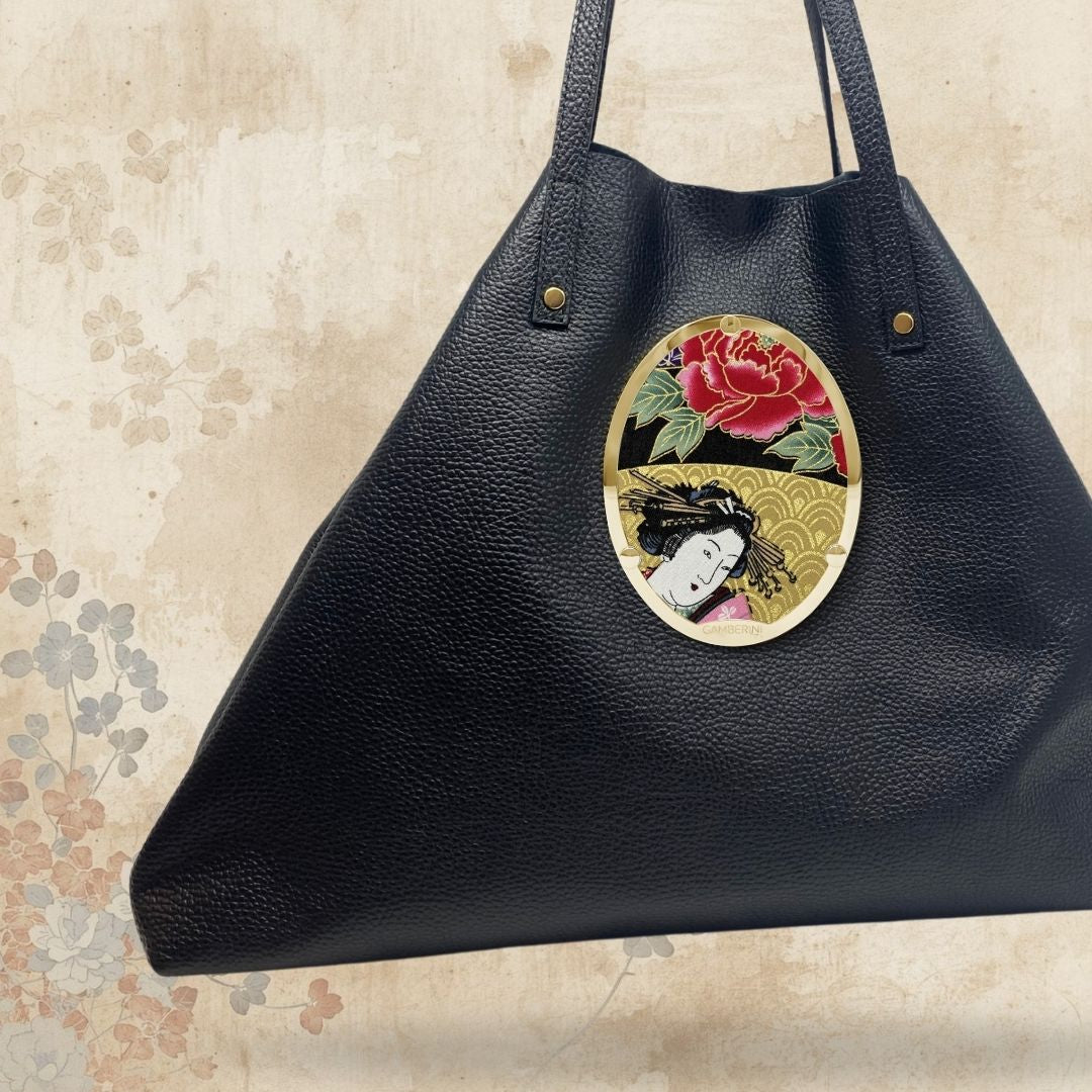 Gamberini Bag | Borse artigianali personalizzabili | Borsa Shopper con 3 Cameo | Tessuti alta moda