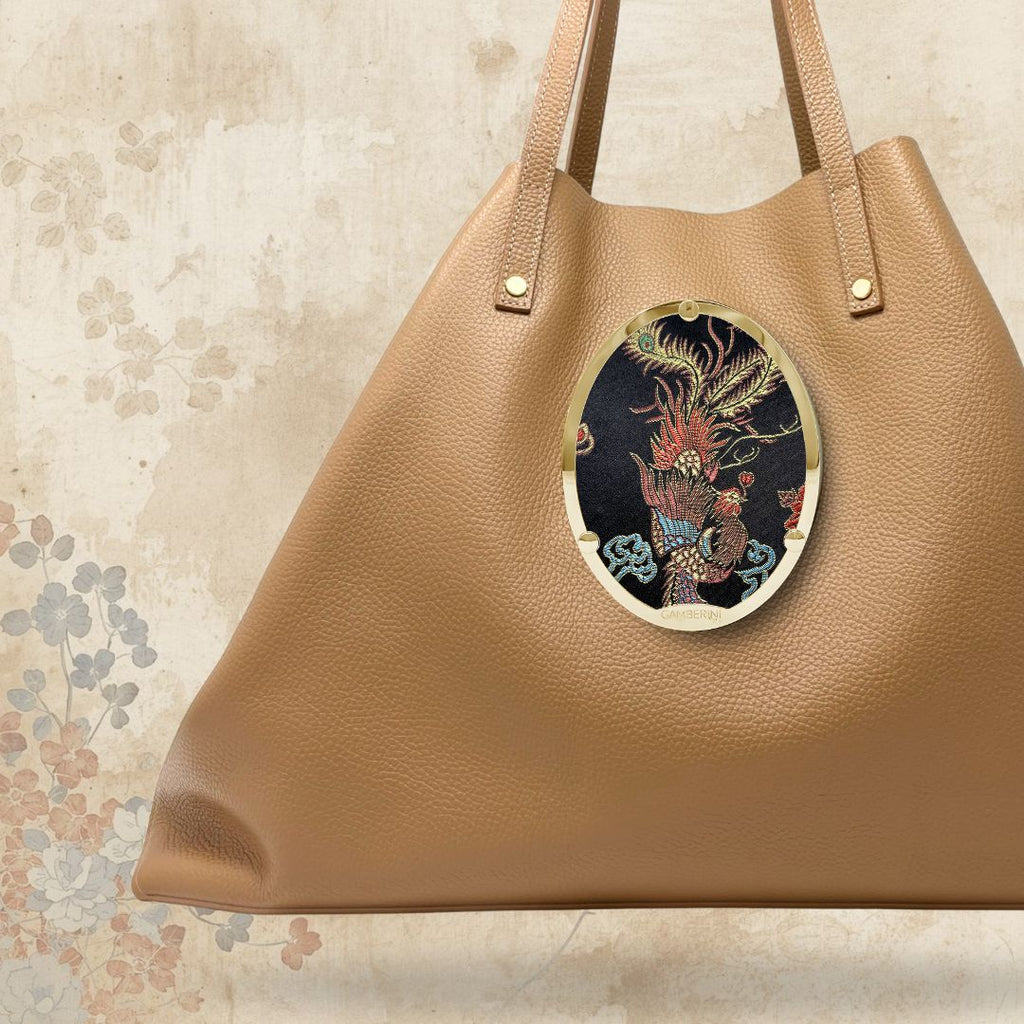 Gamberini Bag | Borse artigianali personalizzabili | Borsa Shopper con 3 Cameo | Tessuti alta moda