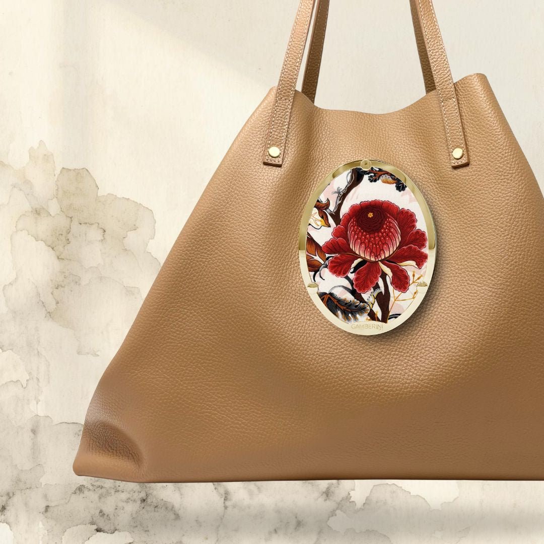 Gamberini Bag | Borse artigianali personalizzabili | Borsa Shopper con 3 Cameo | Tessuti alta moda