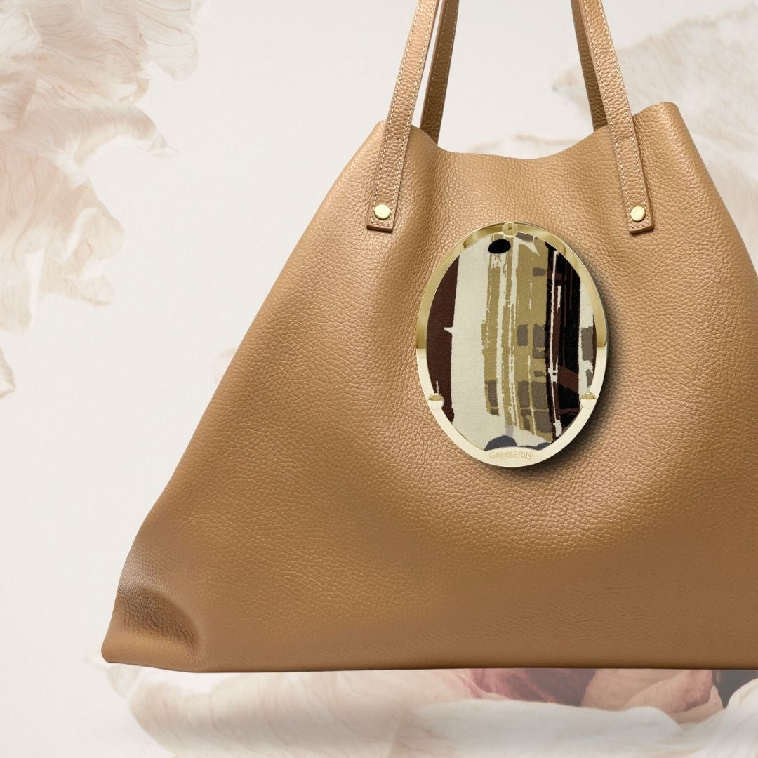 Gamberini Bag | Borse artigianali personalizzabili | Borsa Shopper con 3 Cameo | Tessuti alta moda