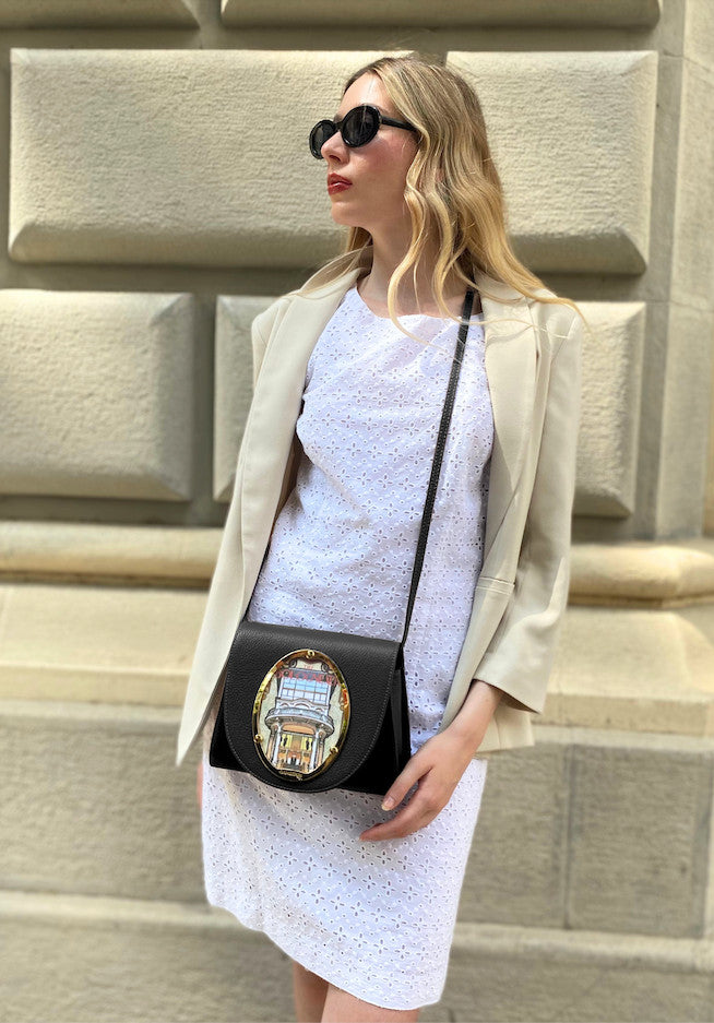 Borsa artigianale in pelle personalizzabile Night fatta a mano in Italia