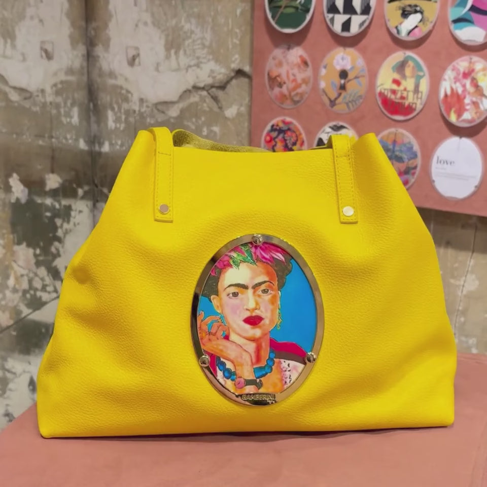 Gamberini Bag | Borse artigianali personalizzabili | Borsa Little Shopper con 3 Cameo | Tessuti alta moda