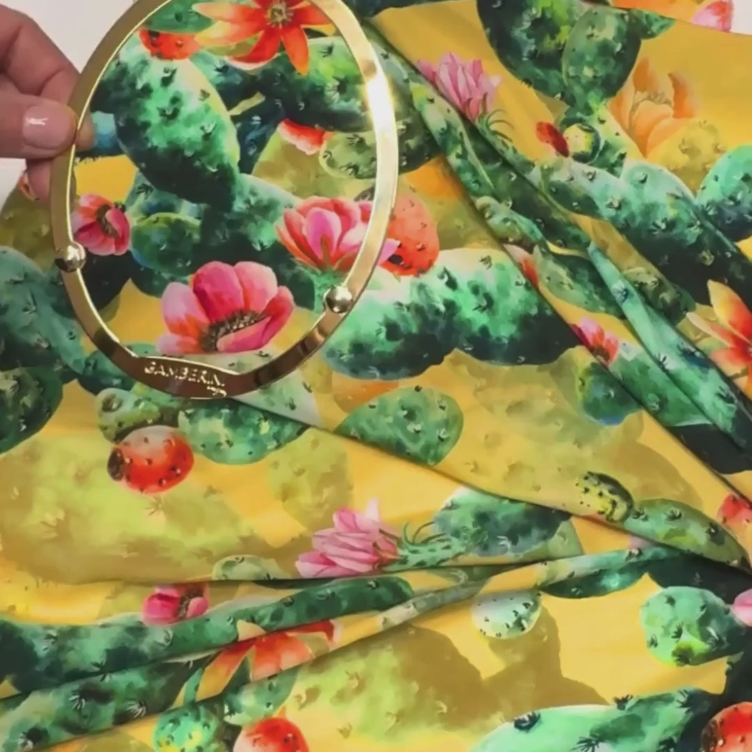 Shopper nera + Cameo Cactus pura seta