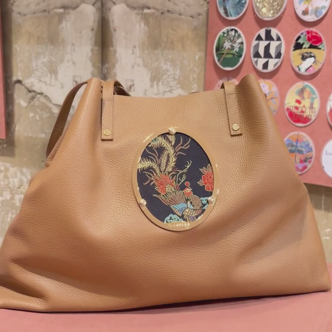 Gamberini Bag | Borse artigianali personalizzabili | Borsa Shopper con 3 Cameo | Tessuti alta moda